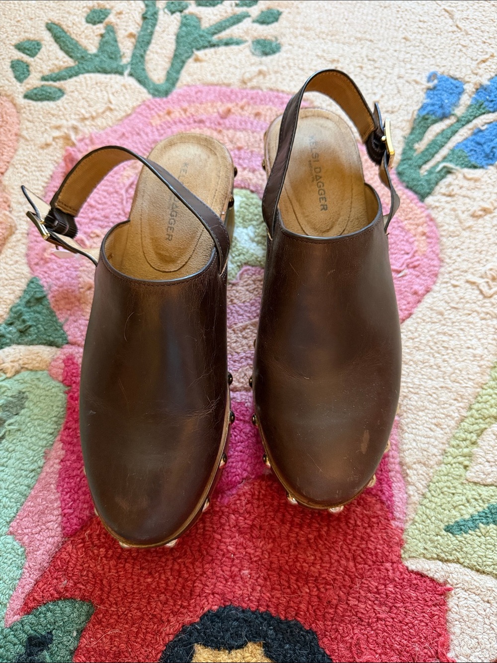 Kelsi Dagger leather studded clogs